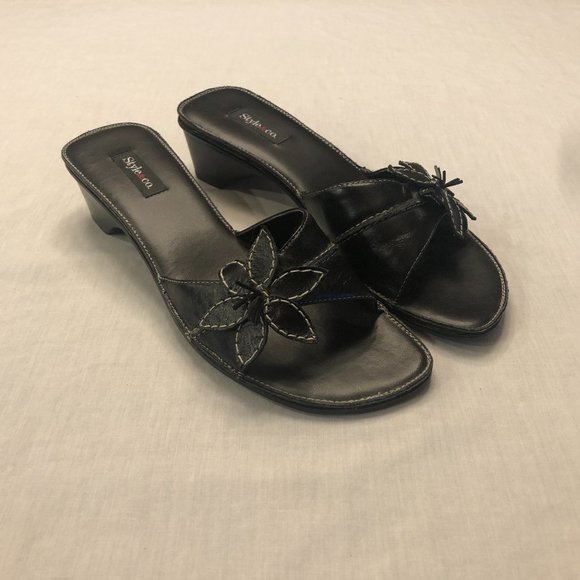 Style & Co. Black Sandals Size 7 1/2 - Picture 1 of 10